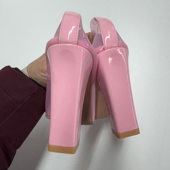 Nasty Gal Heels Womens 6 Pink Pointed Toe Block Heel Barbie Core - Picture 5 of 10